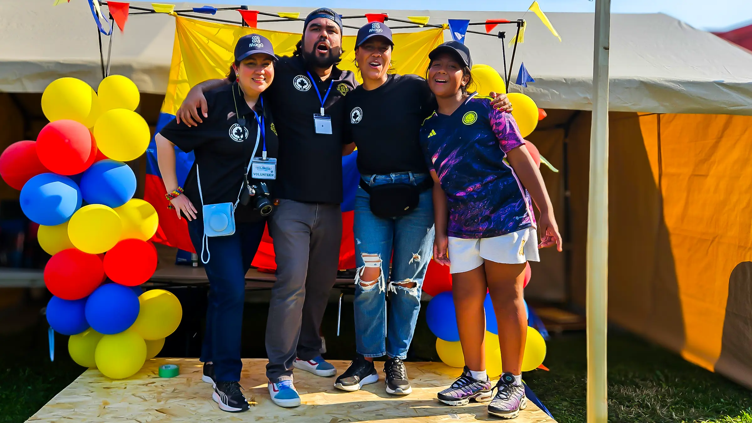 Photo of the communications team for Colombia Presente en Sudbury back in 2024.